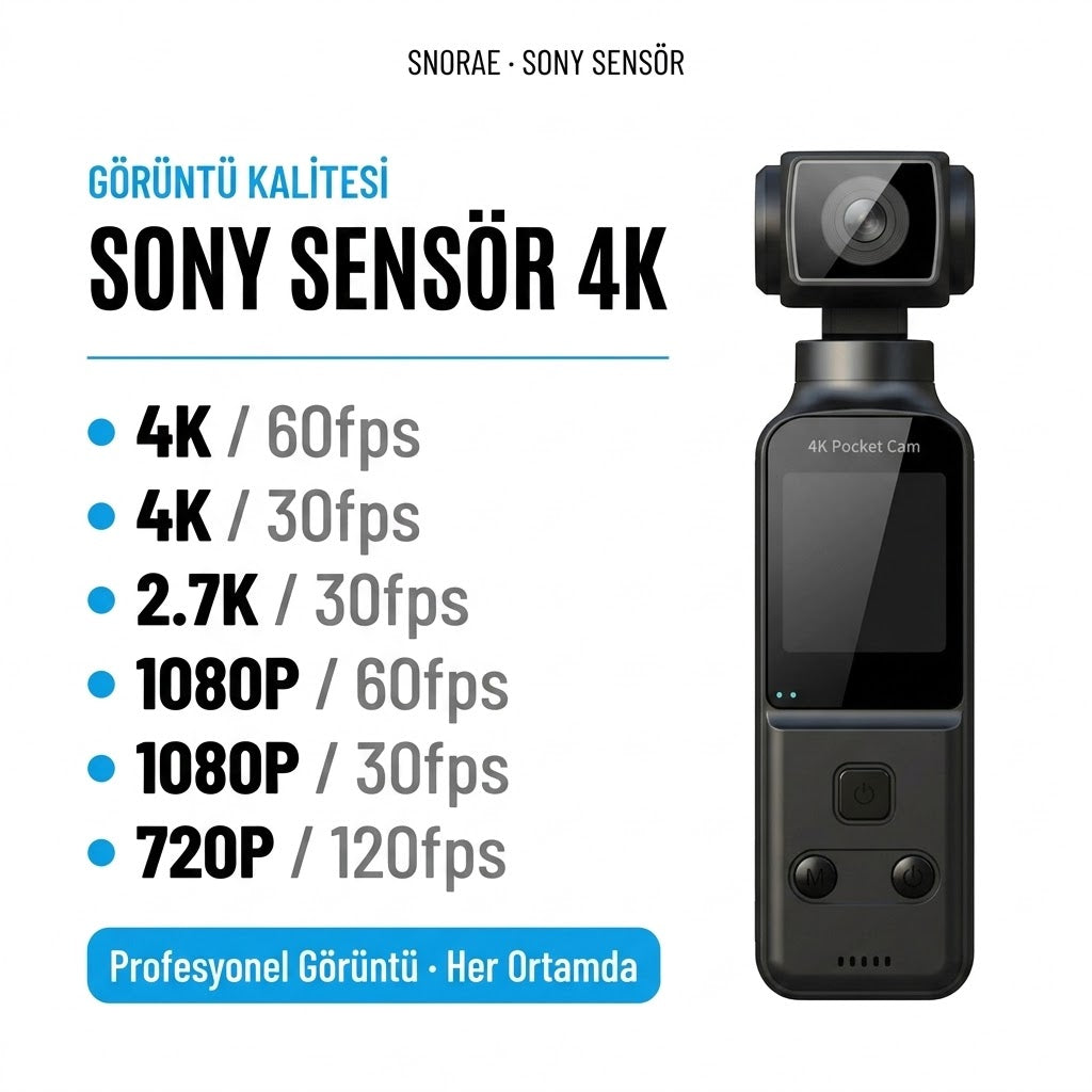 Snorae 4K Cep Kamerası — 5 Aparatlı Aksiyon Seti