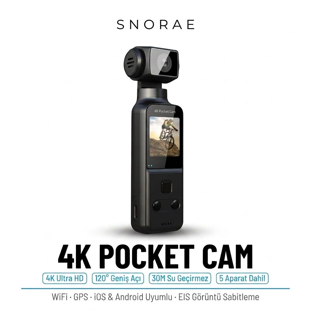 Snorae 4K Cep Kamerası — 5 Aparatlı Aksiyon Seti