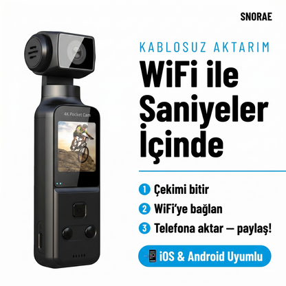 Snorae 4K Cep Kamerası — 5 Aparatlı Aksiyon Seti